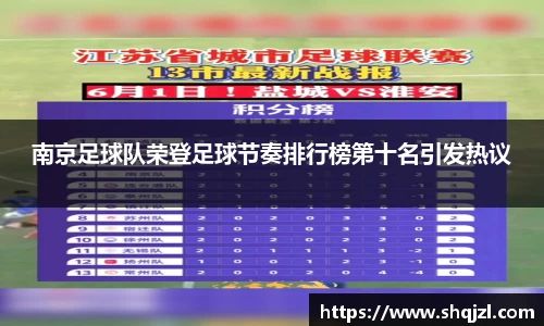 南京足球队荣登足球节奏排行榜第十名引发热议